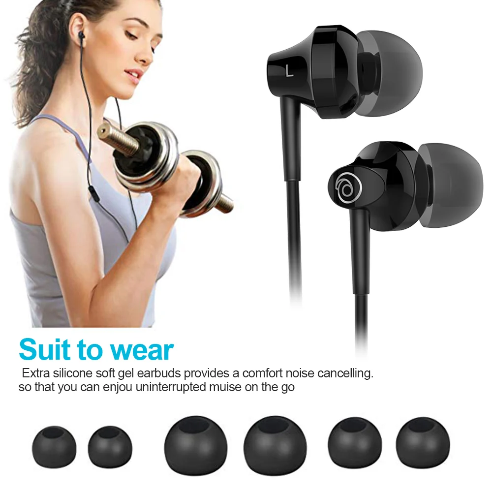 Bass Earphone For Phone Portable Mini Stereo Headset Mobile Microphone Wired Earphones iPhone Samsung Xiaomi | Электроника
