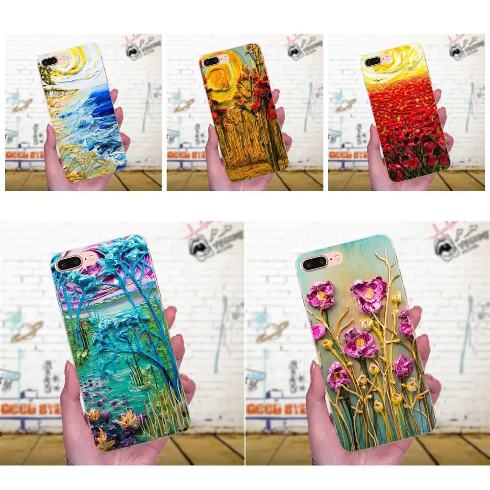 Мягкие чехлы из ТПУ для Xiaomi Redmi Note 2 3 3S 4 4A 4X 5 5A 6 6A Pro Plus картина маслом цветок