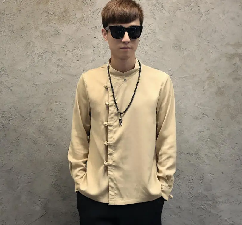 2020 spring new fashion Chinese style men's retro slanting door plaque buckle men's long-sleeved slim shirt Tang suit
2020 spring new fashion Chinese style men's retro slanting door plaque buckle men's long-sleeved slim shirt Tang suit