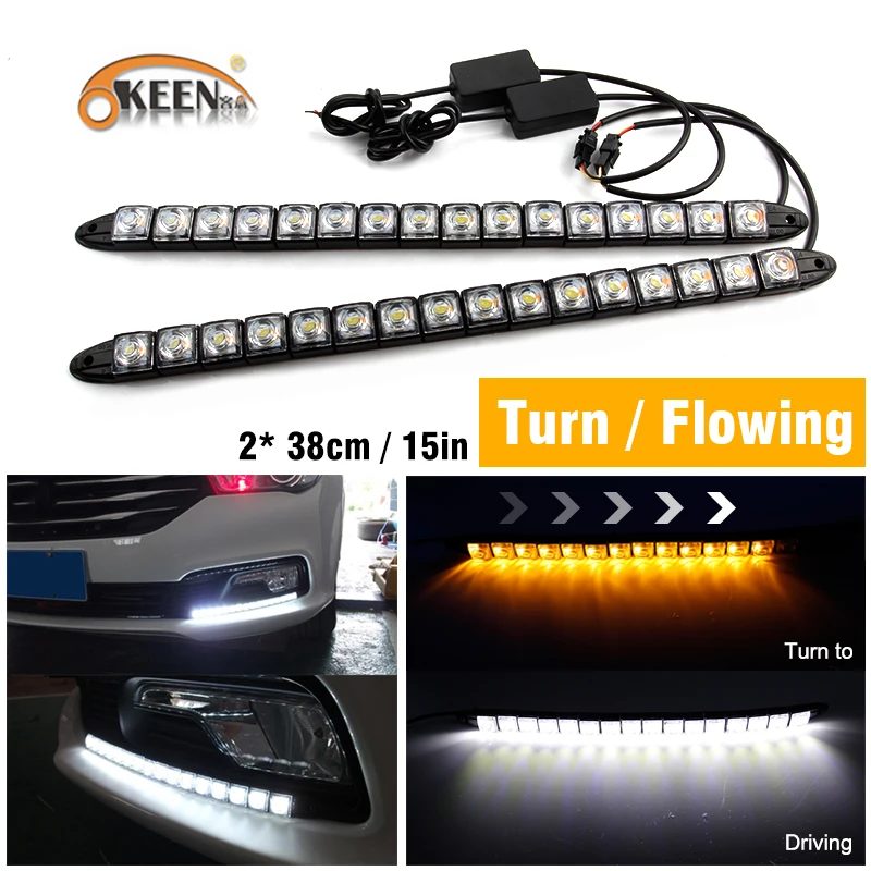 OKEEN 2pcs Stretchable Daytime Running Lights Strip drl angel eyes with Turn Signal sequential led flowing Drivin White Yellow
OKEEN 2pcs Stretchable Daytime Running Lights Strip drl angel eyes with Turn Signal sequential led flowing Drivin White Yellow