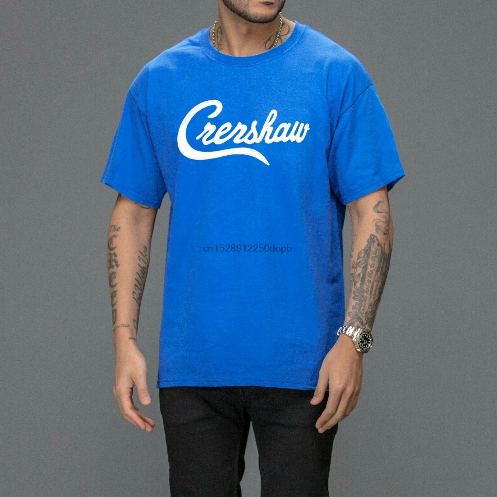 Мужская футболка Crenshaw and slauson royal blue bugundy gold Nipsey Hussle|Мужские футболки| |