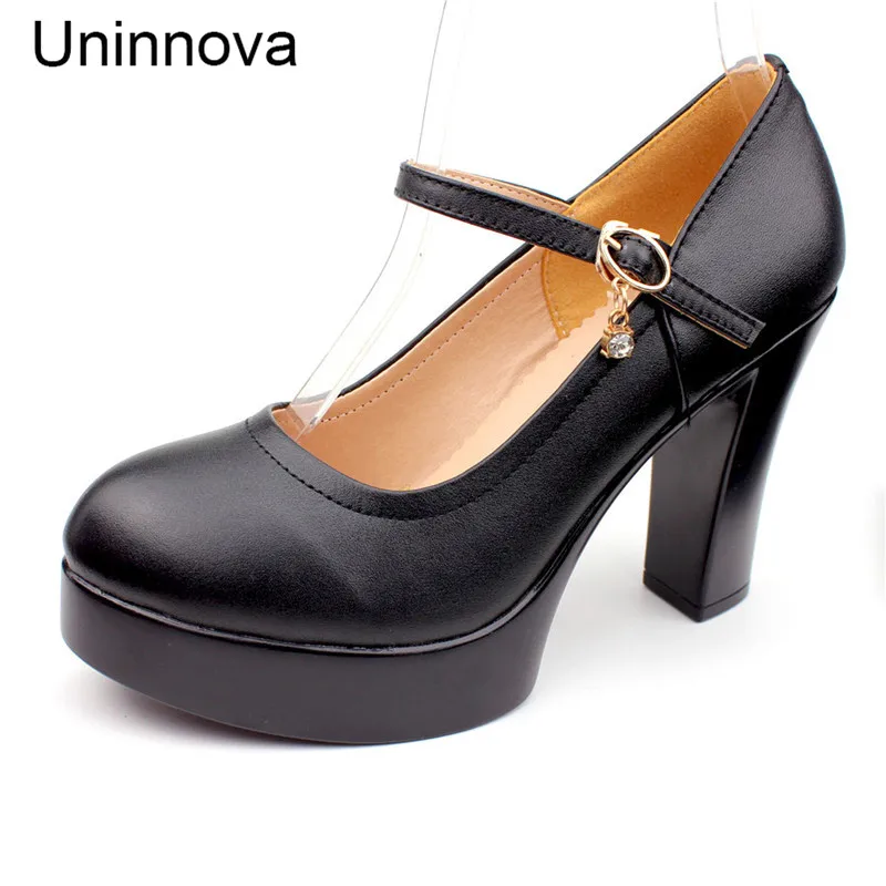 Mary Jane Top Genuine Leather Business Shoes Platform Pumps For Women Round Toe Elegant Comfortable Black Shoes Uninnova WP116 
Mary Jane Top Genuine Leather Business Shoes Platform Pumps For Women Round Toe Elegant Comfortable Black Shoes Uninnova WP116