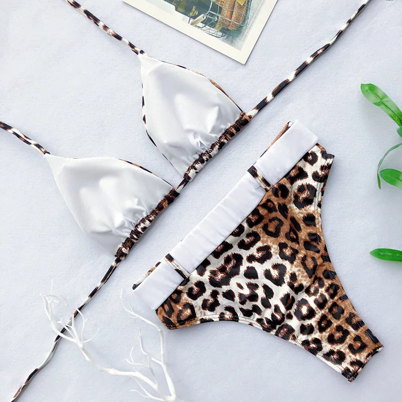 Sexy Leopard Bandage Push up Bikini set 2019 Swimsuit Female High Waist Swimwear Women Buckle Two-Piece Suit Monokini 5102
Sexy Leopard Bandage Push up Bikini set 2019 Swimsuit Female High Waist Swimwear Women Buckle Two-Piece Suit Monokini 5102