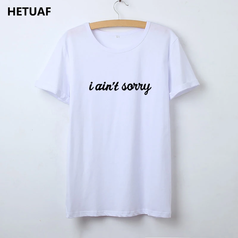 HETUAF I Ain't Sorry T-shirt Women Summer Tops Black White Rock T Shirt Women Tumblr Printed Cotton Tee Shirt Femme Camisa Mujer
HETUAF I Ain't Sorry T-shirt Women Summer Tops Black White Rock T Shirt Women Tumblr Printed Cotton Tee Shirt Femme Camisa Mujer