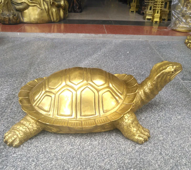 GOOD # HOME Courtyard TOP decoration ART Town house bring in wealth talisman Mascot gold turtle brass FENG SHUI Statue 41CM
GOOD # HOME Courtyard TOP decoration ART Town house bring in wealth talisman Mascot gold turtle brass FENG SHUI Statue 41CM