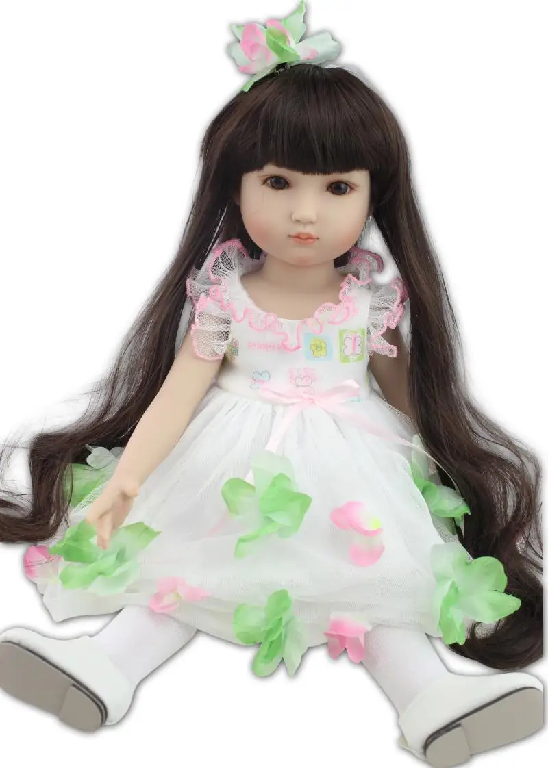 18inch American princess girl Full vinyl silicone girl doll modeling doll collectible doll handmade bebe doll brinquedos
18inch American princess girl Full vinyl silicone girl doll modeling doll collectible doll handmade bebe doll brinquedos