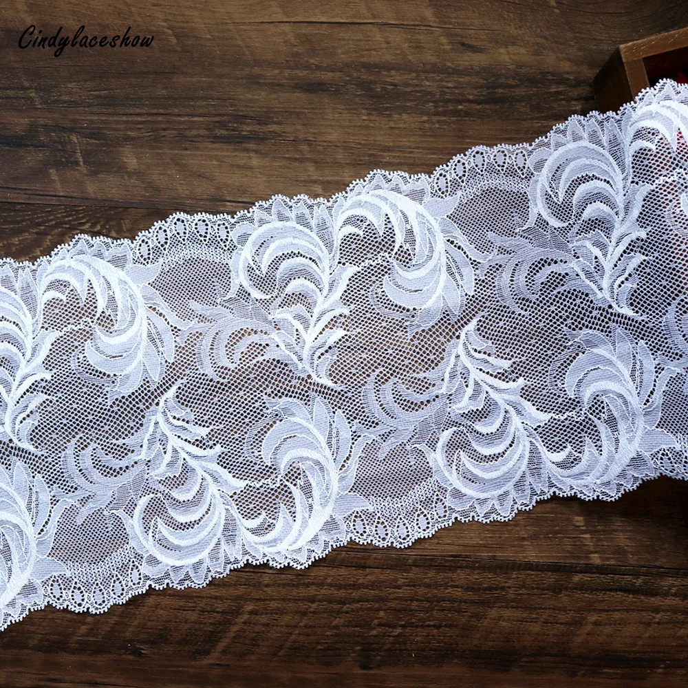 2Yards 16cm Width White Leave Elastic Lace Trim Ribbon Wedding Dress Accessories Sewing Applique Stretch French Net Lace Fabric 
2Yards 16cm Width White Leave Elastic Lace Trim Ribbon Wedding Dress Accessories Sewing Applique Stretch French Net Lace Fabric