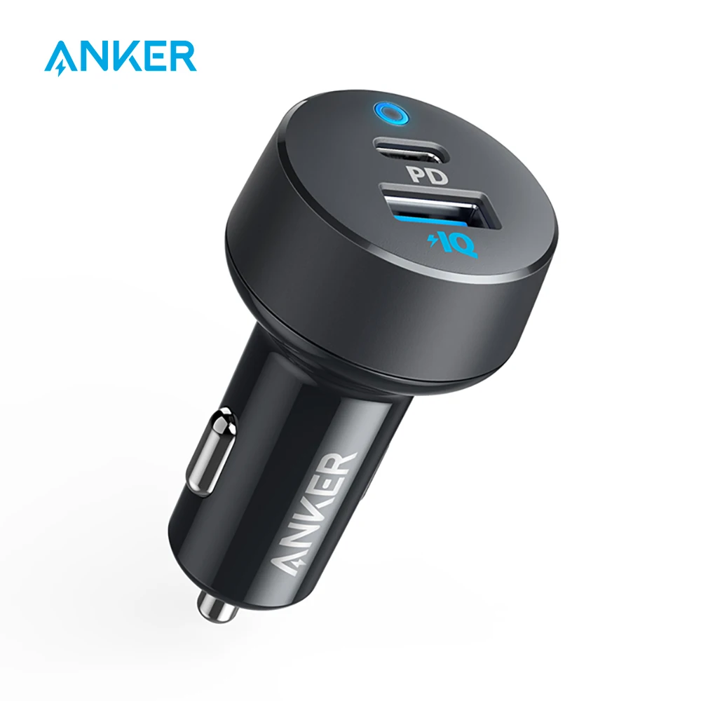 Anker автомобильное зарядное устройство USB C 30 Вт 2 порта с мощностью 18 и 12 PowerIQ PowerDrive