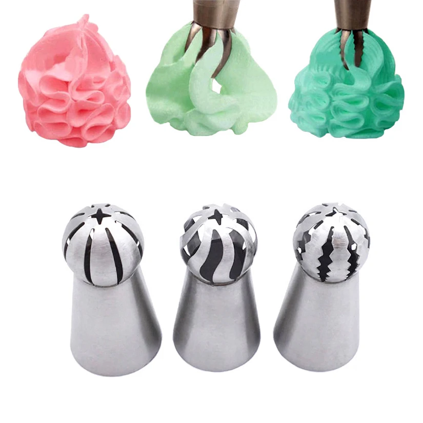 3 pcs/lot Sphere Ball Shape Cream Stainless Steel Icing Piping Nozzles Pastry Tips Cupcake Buttercream Bakeware Tools
3 pcs/lot Sphere Ball Shape Cream Stainless Steel Icing Piping Nozzles Pastry Tips Cupcake Buttercream Bakeware Tools