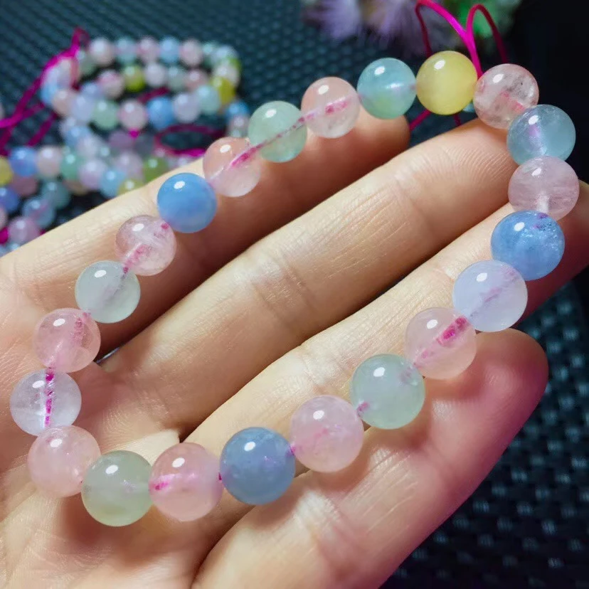 Genuine Natural Colorful Morganite Clear Round Beads Fashion Bracelet 8mm 9mm Crystal Woman Love Stone Gemstone Bracelets AAAAA
Genuine Natural Colorful Morganite Clear Round Beads Fashion Bracelet 8mm 9mm Crystal Woman Love Stone Gemstone Bracelets AAAAA