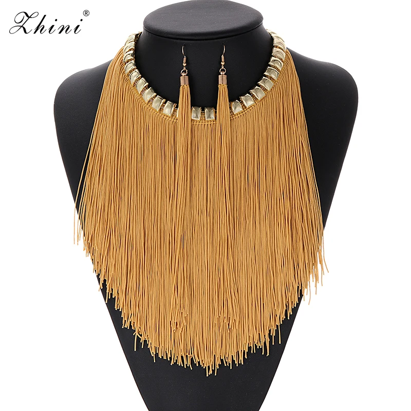 ZHINI Bohemian Retro Jewelry Sets For Women Fringed Pendant Tassel Necklace Earrings Fashion African Weddings Jewelry Earrings
ZHINI Bohemian Retro Jewelry Sets For Women Fringed Pendant Tassel Necklace Earrings Fashion African Weddings Jewelry Earrings