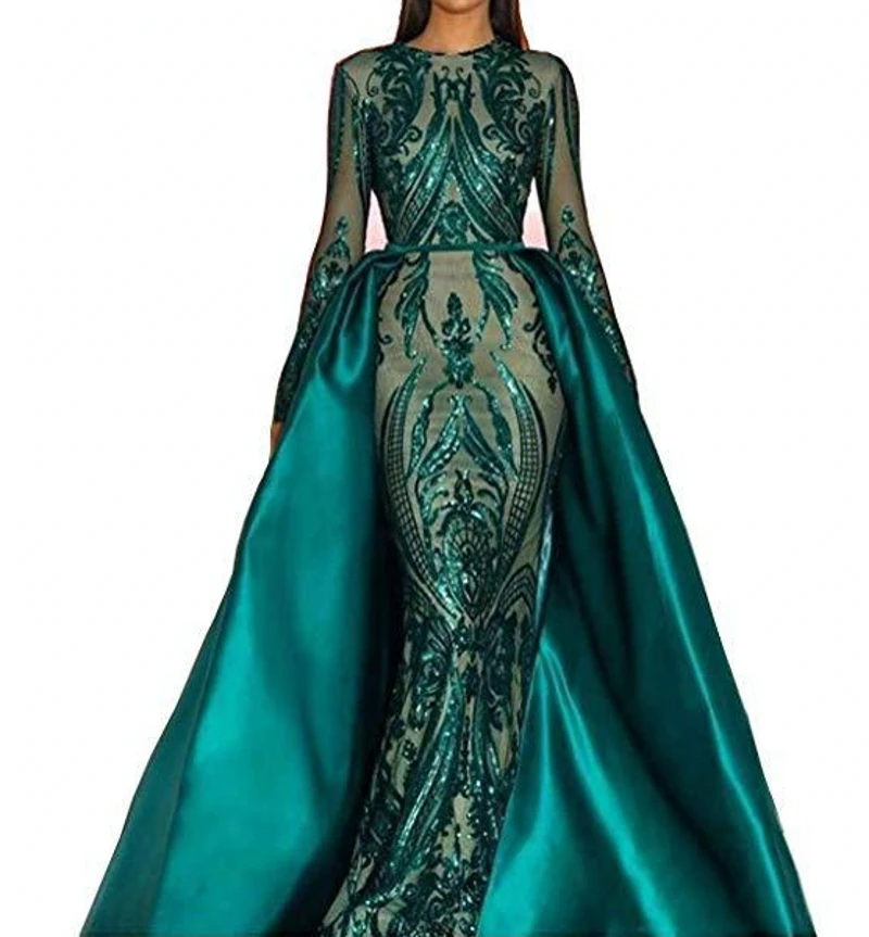 Ensotek Long Dark Green Sequins Evening Dress 2020 Mermaid Scoop Detachable Train Formal Arabic Evening Gowns robe de soiree
Ensotek Long Dark Green Sequins Evening Dress 2020 Mermaid Scoop Detachable Train Formal Arabic Evening Gowns robe de soiree