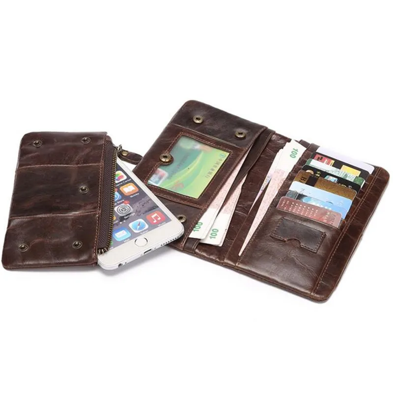 Large-capacity Zipper Pocket Men Vintage Wallets 100% Oil Wax Genuine Leather Wallet Fashion Brand Purse Card Holder Coin Purse
Large-capacity Zipper Pocket Men Vintage Wallets 100% Oil Wax Genuine Leather Wallet Fashion Brand Purse Card Holder Coin Purse