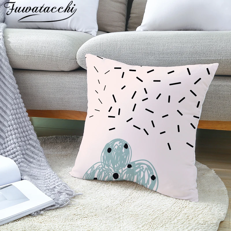 Fuwatacchi Floral Cushion Cover Simple Line Couch Pillows Throw Pillows Cover Home Sofa Car Decorative Pillowcase