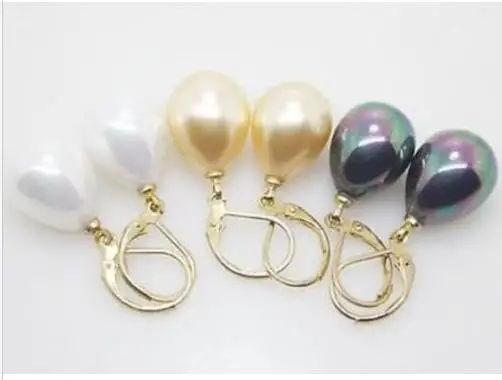 3 pairs AAA 12X16MM White Yellow Black Shell Pearl Drop Earrings >>>girls for women Free shipping
3 pairs AAA 12X16MM White Yellow Black Shell Pearl Drop Earrings >>>girls for women Free shipping