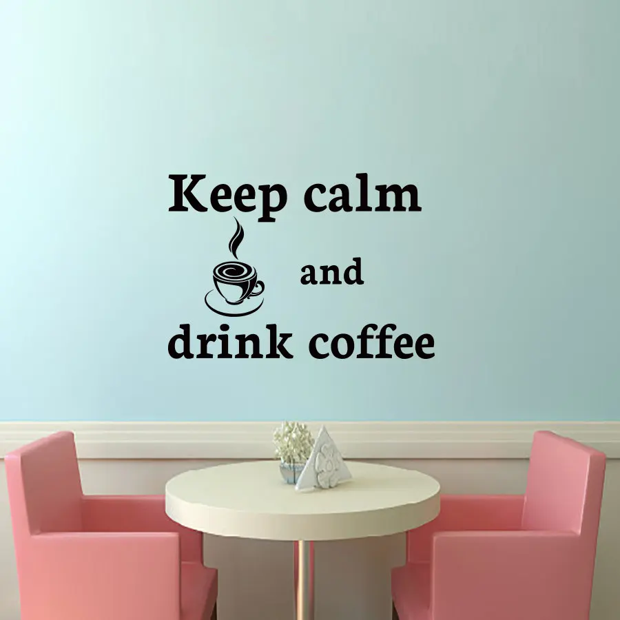 

ZOOYOO, Виниловая наклейка с надписью «Keep Calm And Drink», стикер для стены с мотивом кофе