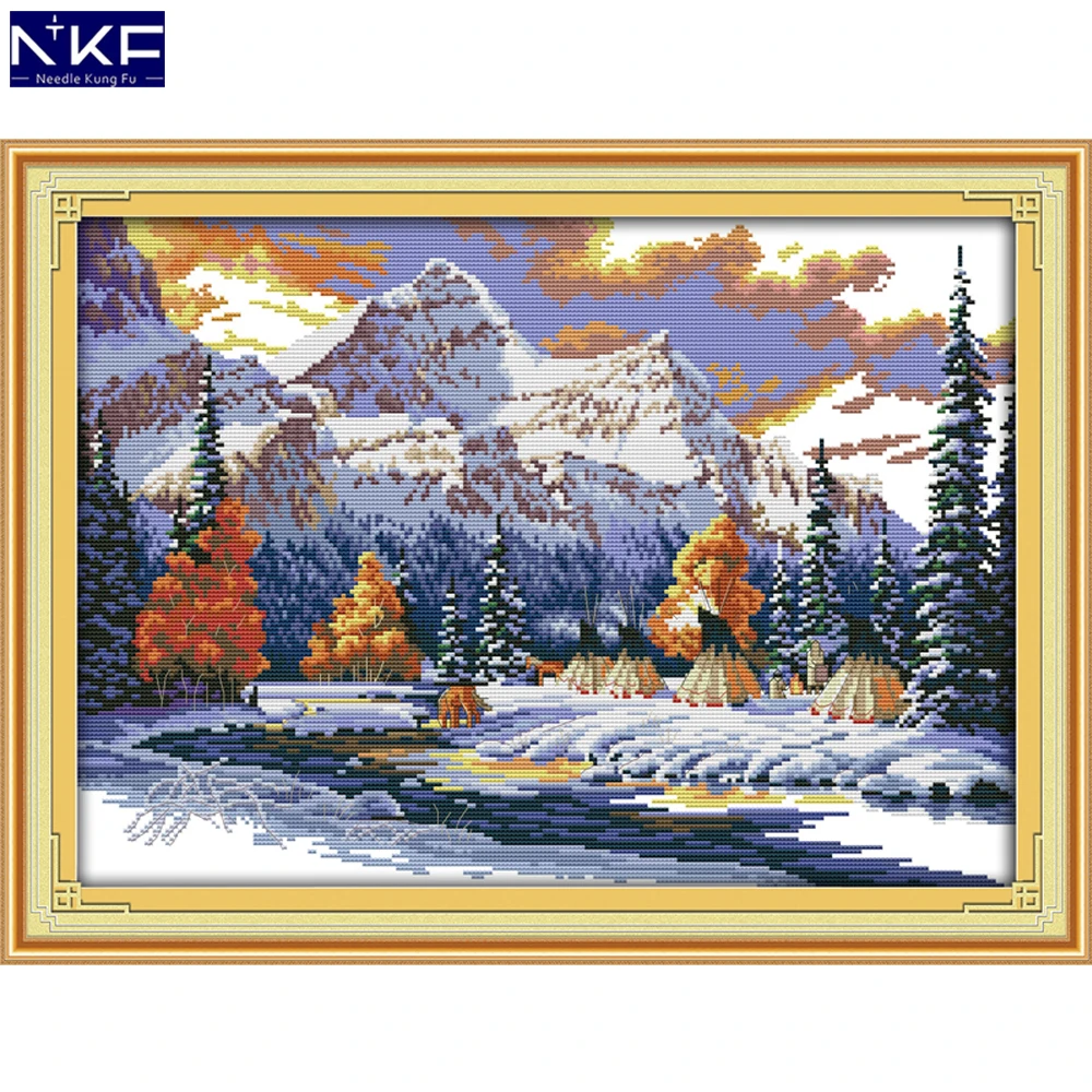 NKF The Snow of Winter Stamped Cross Stitch Pattern DIY Kit Needlework Embroidery Sets Chinese Cross Stitch for Home Decor
NKF The Snow of Winter Stamped Cross Stitch Pattern DIY Kit Needlework Embroidery Sets Chinese Cross Stitch for Home Decor
