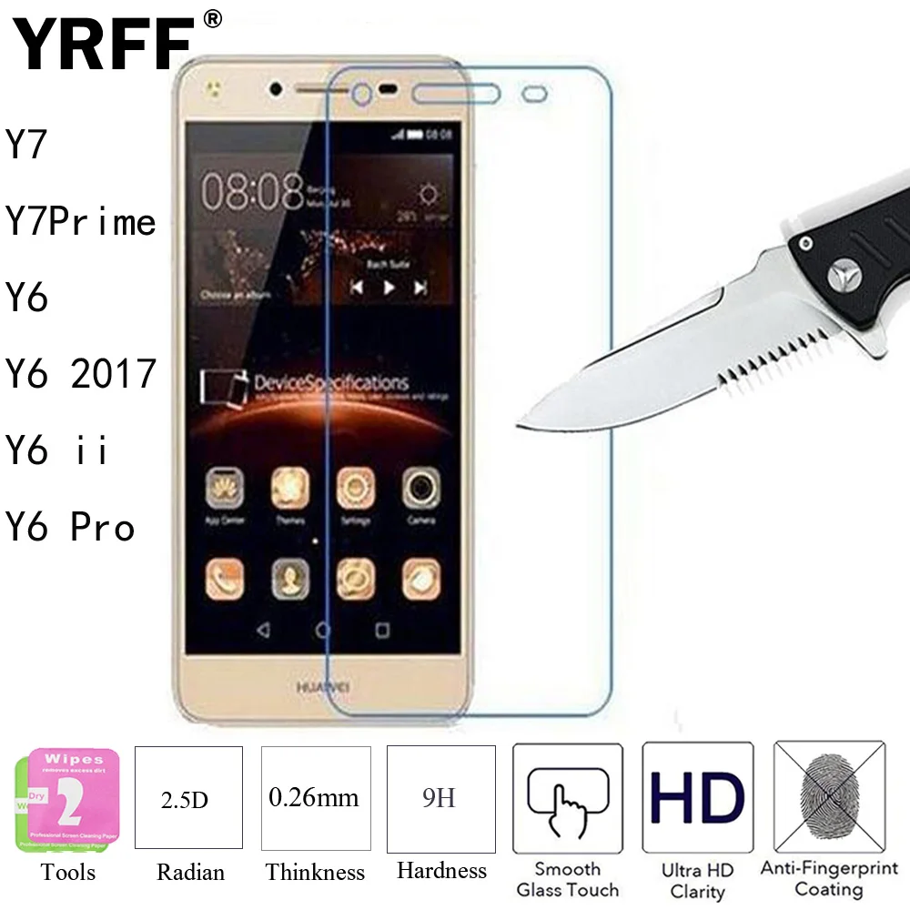 

2PCS 2.5D 0.26mm 9H Premium Tempered Glass Protective Screen Protector Film For Huawei Y7 Y7 Prime Y6 Y6 2017 Y6ii Y6 PRO Tools