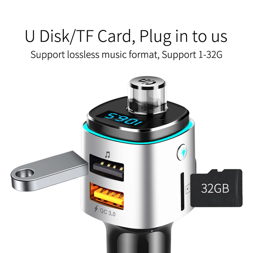 SATONIC BC42 Car FM Transmitter Wireless Car Kit Music Player 12V Aux modulator with Quick Charge Dual USB Port
SATONIC BC42 Car FM Transmitter Wireless Car Kit Music Player 12V Aux modulator with Quick Charge Dual USB Port
