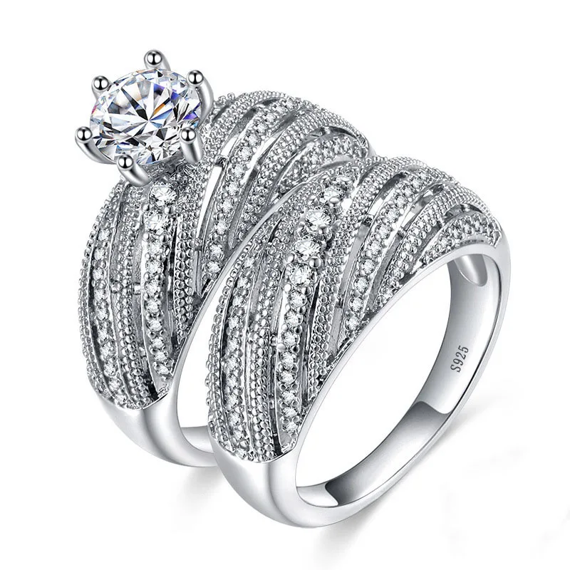 2 Pcs Female Elegant Zircon Ring Jewelry 925 Stamp Engagement Wedding Ring Set For Women Wedding Band Promise Rings
2 Pcs Female Elegant Zircon Ring Jewelry 925 Stamp Engagement Wedding Ring Set For Women Wedding Band Promise Rings