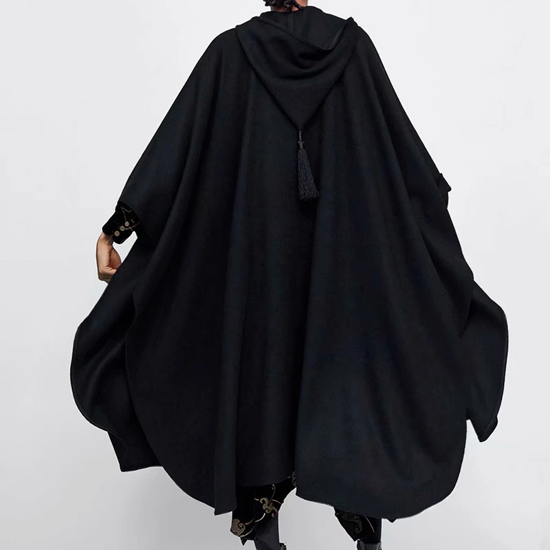 Новое Женское зимнее черное длинное пальто хлопковая модная куртка-кардиган для