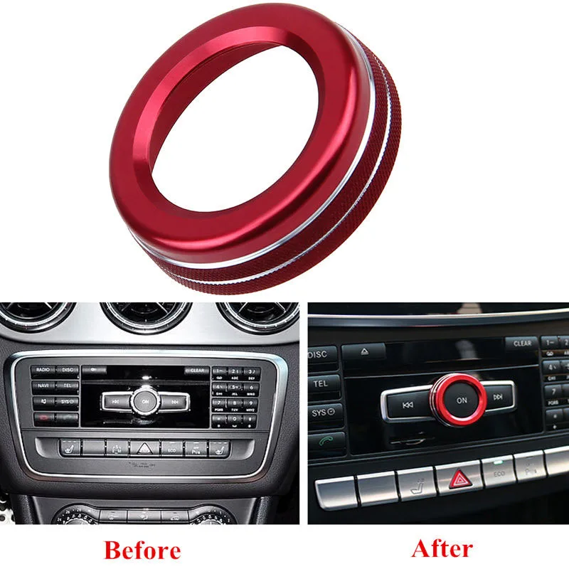 Красное декоративное кольцо для кнопок Накладка Mercedes Benz W176 W246 W212 W16|Клипсы и