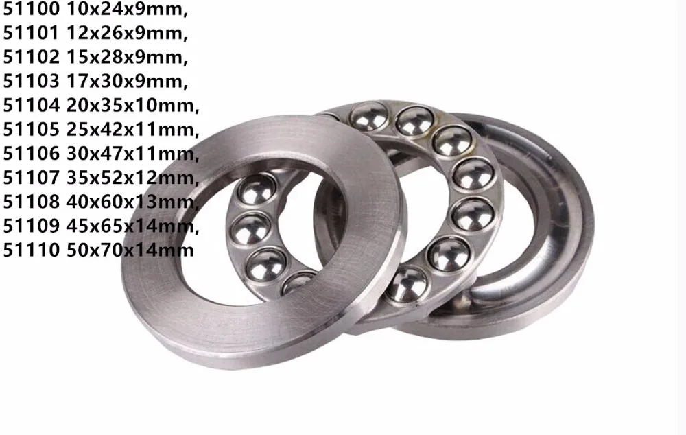 1PC 51100 10x24x9mm 51101 12x26x9mm 51102 51103 51104 51105 25x42x11mm 3-in-1 Plane Axial Bearing Thrust Bearing Ball Bearings
1PC 51100 10x24x9mm 51101 12x26x9mm 51102 51103 51104 51105 25x42x11mm 3-in-1 Plane Axial Bearing Thrust Bearing Ball Bearings