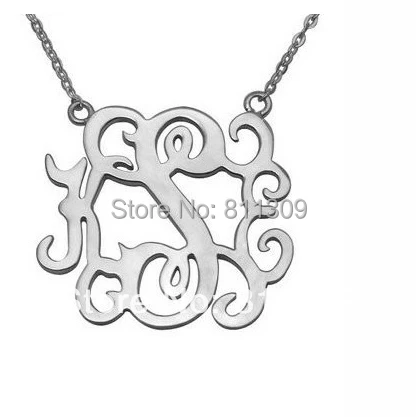 Ожерелье из серебра 925 пробы с монограммой|monogram necklace|initial necklacesilver initial necklace |