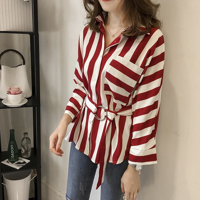 Women Long Sleeve Striped Blouse Turn Down Collar Office Shirt Summer Chiffon Blouse Casual Tops Plus Size
Women Long Sleeve Striped Blouse Turn Down Collar Office Shirt Summer Chiffon Blouse Casual Tops Plus Size