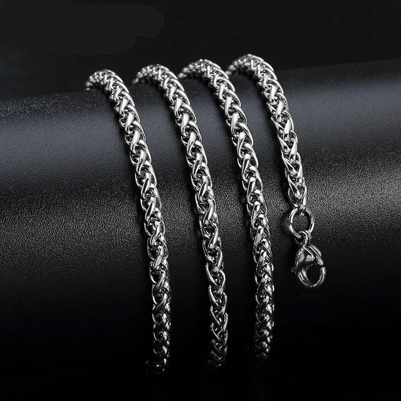 KLDY 316L spiga ожерелье из нержавеющей стали для мужчин цепочка мальчиков Spiga плетеная