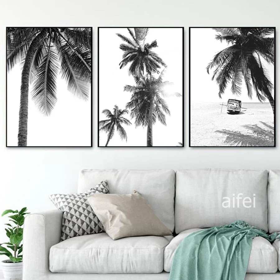 Nordic Tropical Palm Tree Canvas Painting Black White Beach Poster Print Landscape Wall Art Picture For Living Room Home Decor
Nordic Tropical Palm Tree Canvas Painting Black White Beach Poster Print Landscape Wall Art Picture For Living Room Home Decor
