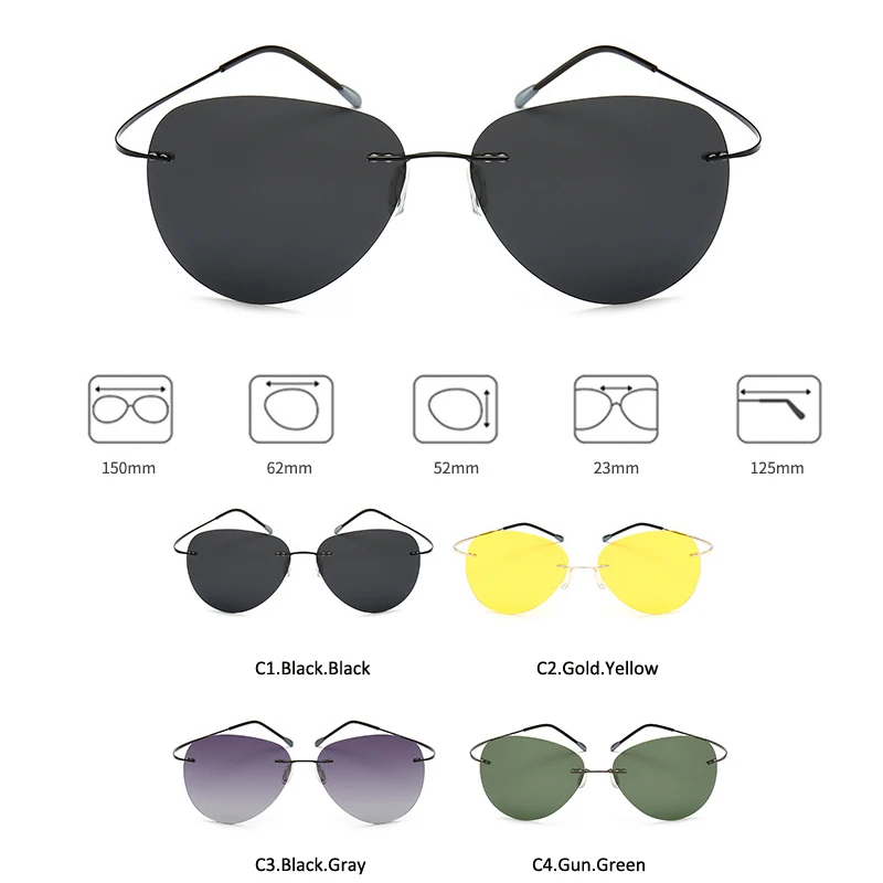 HBK 2019 Ultralight Pilot Titanium Polarized Photochromic Sunglasses Rimless Driving Sun shades Men Oculos De Sol UV400
HBK 2019 Ultralight Pilot Titanium Polarized Photochromic Sunglasses Rimless Driving Sun shades Men Oculos De Sol UV400