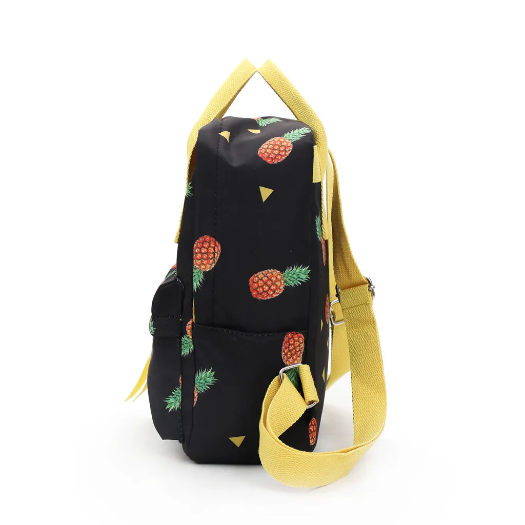 Рюкзак женские Мода Pineappl Печать холщовый рюкзак для путешествий Черный Белый