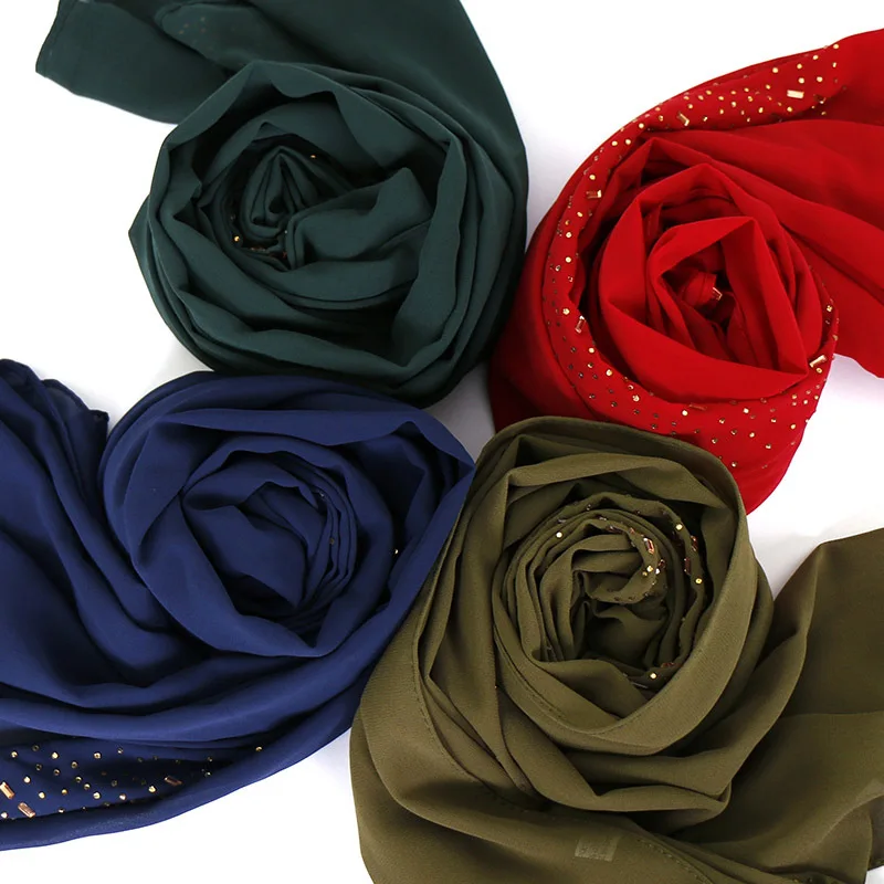 Women Plain Diamond Chain Bubble Chiffon Instant Shawl Scarf Double Beads Echarpe Foulards Wrap Bonnet Sjaal Muslim Hijab Snood
Women Plain Diamond Chain Bubble Chiffon Instant Shawl Scarf Double Beads Echarpe Foulards Wrap Bonnet Sjaal Muslim Hijab Snood