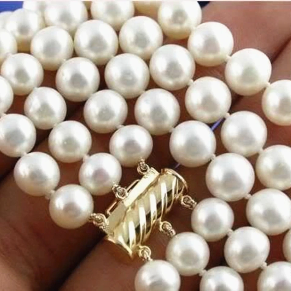 Free shipping 7-8mm 3rows natural white Akoya cultured pearl round beads necklace for women new fashion jewelry 17-19inch BV220
Free shipping 7-8mm 3rows natural white Akoya cultured pearl round beads necklace for women new fashion jewelry 17-19inch BV220