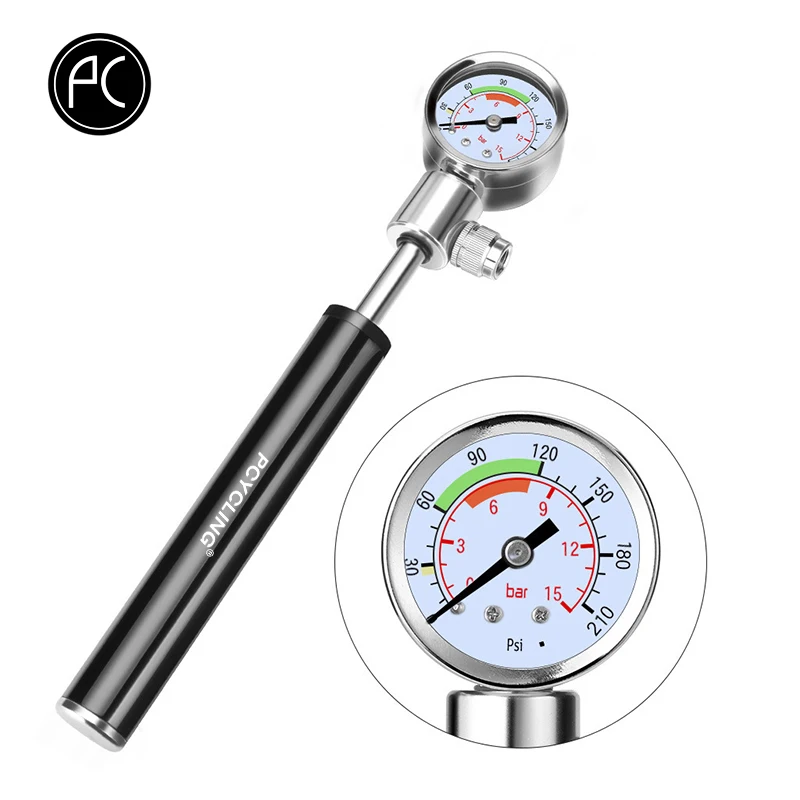 PCycling Mini Bicycle Pump with Pressure Gauge Cycling Hand Aluminum Alloy Air Pump Ball Tire MTB Mountain Bike Pump For FV/AV
PCycling Mini Bicycle Pump with Pressure Gauge Cycling Hand Aluminum Alloy Air Pump Ball Tire MTB Mountain Bike Pump For FV/AV