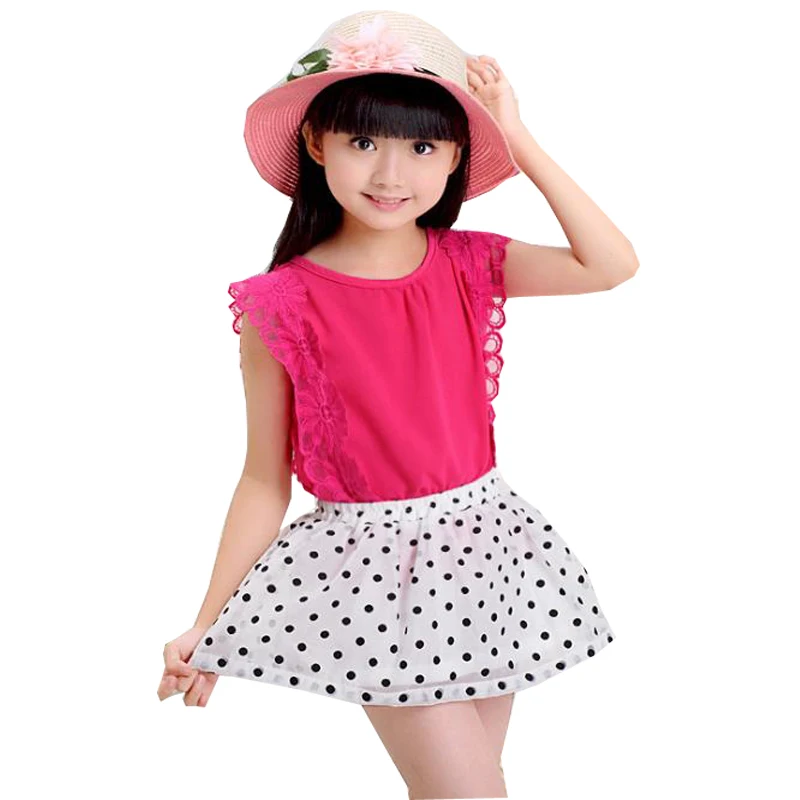 Oklady New Baby Girls Sets Girls Clothing Set Summer Lace T shirts + Dot Skirt Children 2 pcs Suit
Oklady New Baby Girls Sets Girls Clothing Set Summer Lace T shirts + Dot Skirt Children 2 pcs Suit