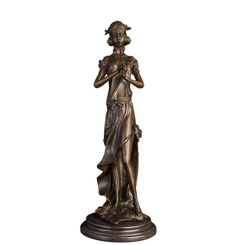 ArtsHom DS-116 Handmade Bronze Young Girl with long Flute Statues Modern Female Musical Instruments Sculptures Figurine for Home
ArtsHom DS-116 Handmade Bronze Young Girl with long Flute Statues Modern Female Musical Instruments Sculptures Figurine for Home