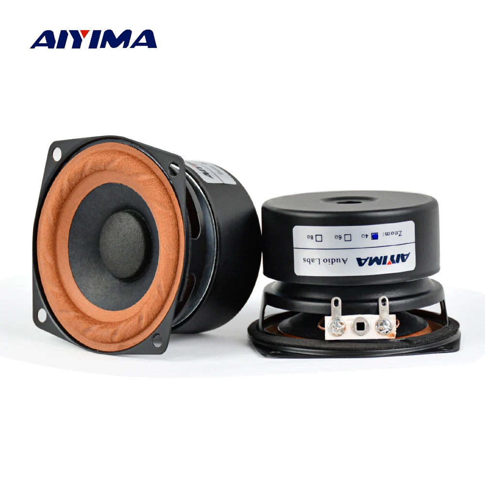 

AIYIMA 2Pcs 2.5inch Audio Portable Speakers 4 ohm 8Ohm 15W Full Range Hifi Bass Speaker DIY For Home Theater