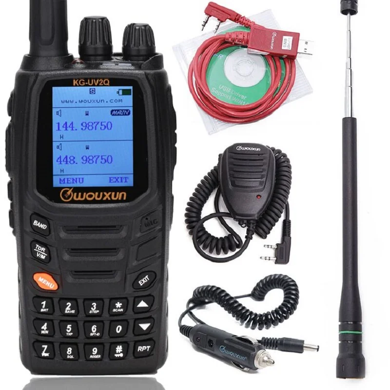 Wouxun KG UV2Q 8 Вт Powerfrul двойной полосы/воздуха группа ремешки крест накрест
