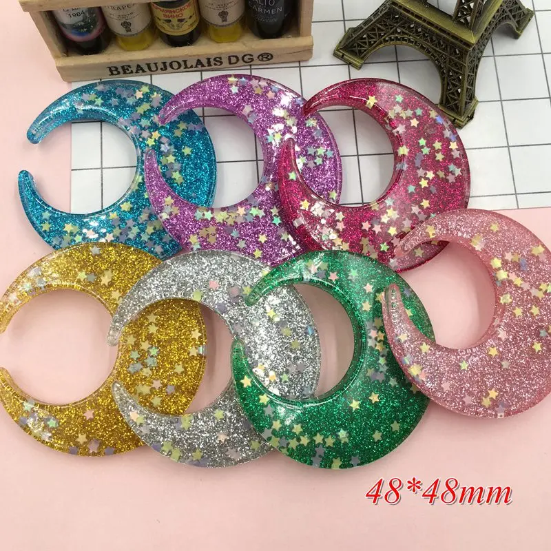 5pcs/lot Resin Adorable Colorful Kawaii Glitter Moon for Crafts Making, Scrapbooking, DIY (48*48mm)
5pcs/lot Resin Adorable Colorful Kawaii Glitter Moon for Crafts Making, Scrapbooking, DIY (48*48mm)