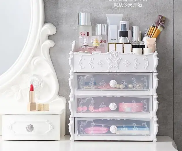 1PC Desktop Drawer Cosmetics Storage Box Plastic Multifunctional Finishing Box European Jewelry Lipstick Shelf OK 0702
1PC Desktop Drawer Cosmetics Storage Box Plastic Multifunctional Finishing Box European Jewelry Lipstick Shelf OK 0702