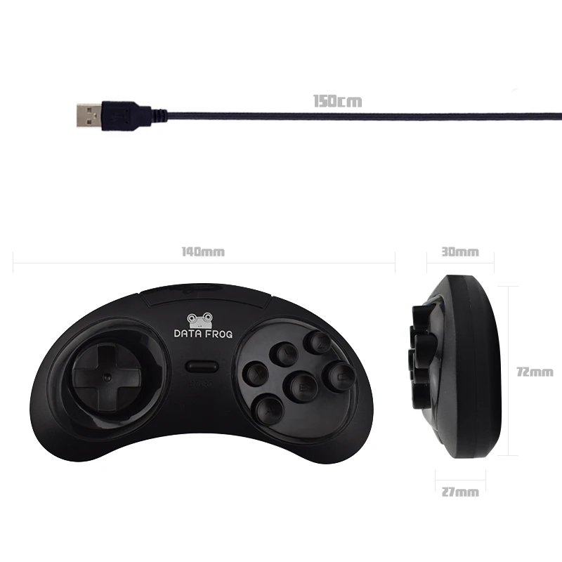 Данных лягушка с 6 кнопками Управление Для ПК USB геймпад для SEGA 16 бит MD-игры на
