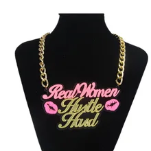 Эффектные акриловые подвески в стиле хип хоп ожерелья для женщин