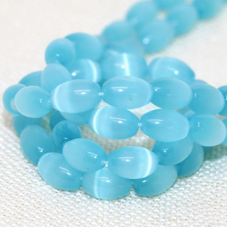 Sky blue 8*12mm opal rice beads cat's eyes factory outlet price high quality charms women loose jewelry making 14inch B1562
Sky blue 8*12mm opal rice beads cat's eyes factory outlet price high quality charms women loose jewelry making 14inch B1562