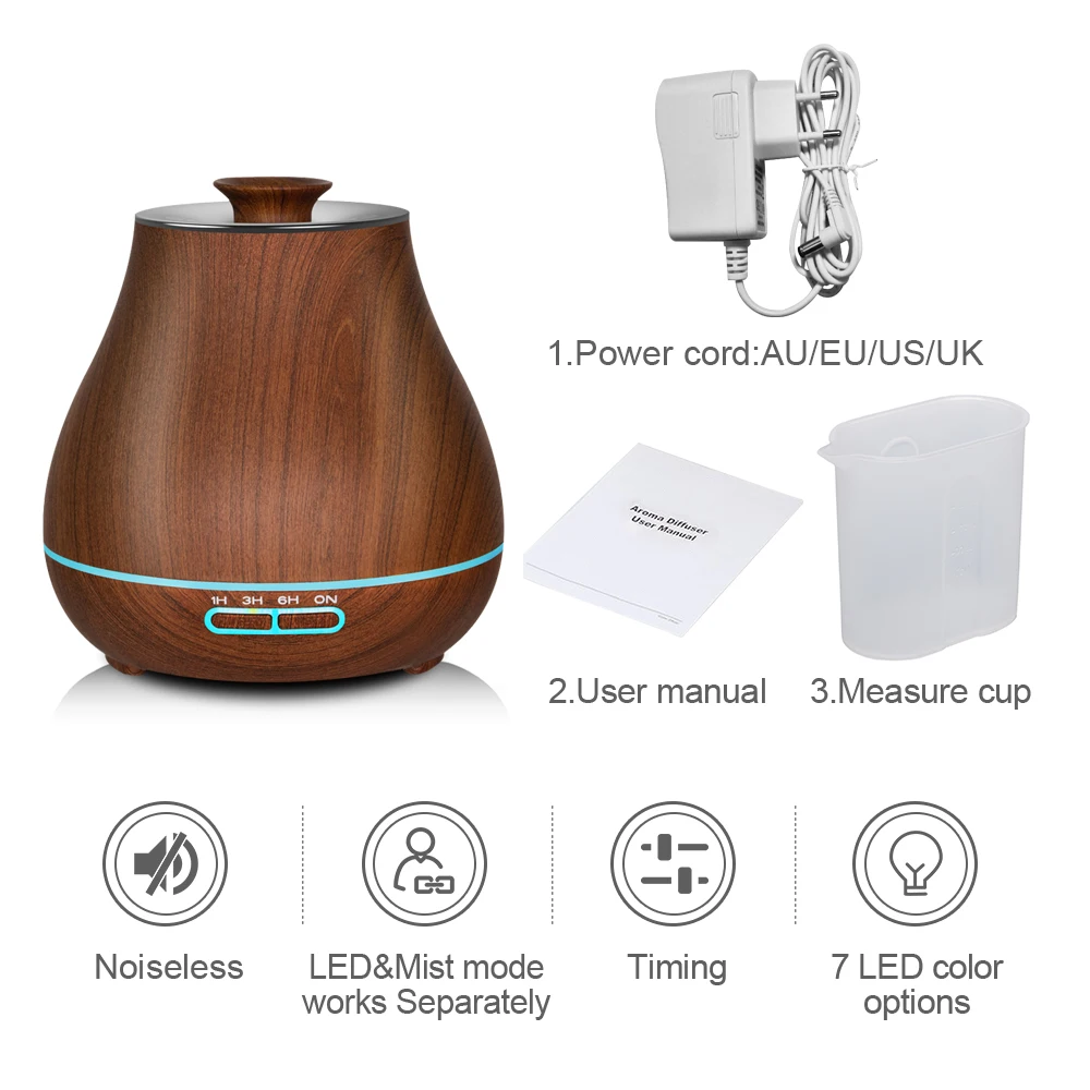 KBAYBO 400 ml Aroma Essential Oil Diffuser Ultrasonic Air Humidifier with Wood Grain electric LED Lights aroma diffuser
KBAYBO 400 ml Aroma Essential Oil Diffuser Ultrasonic Air Humidifier with Wood Grain electric LED Lights aroma diffuser