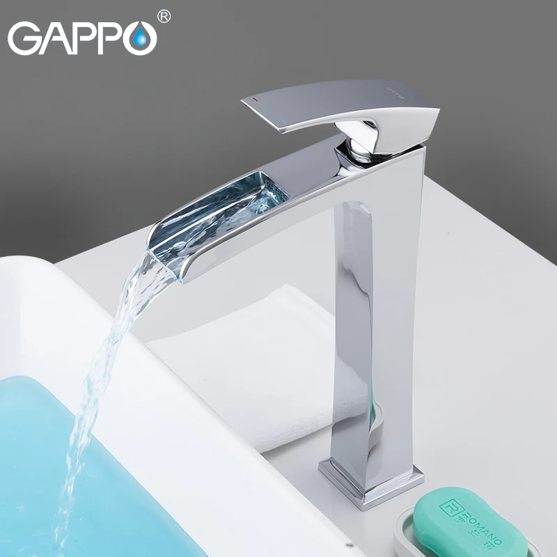 

Смесители для раковины GAPPO, встраиваемый в столешницу кран «Водопад», латунный хромированный, для ванной комнаты