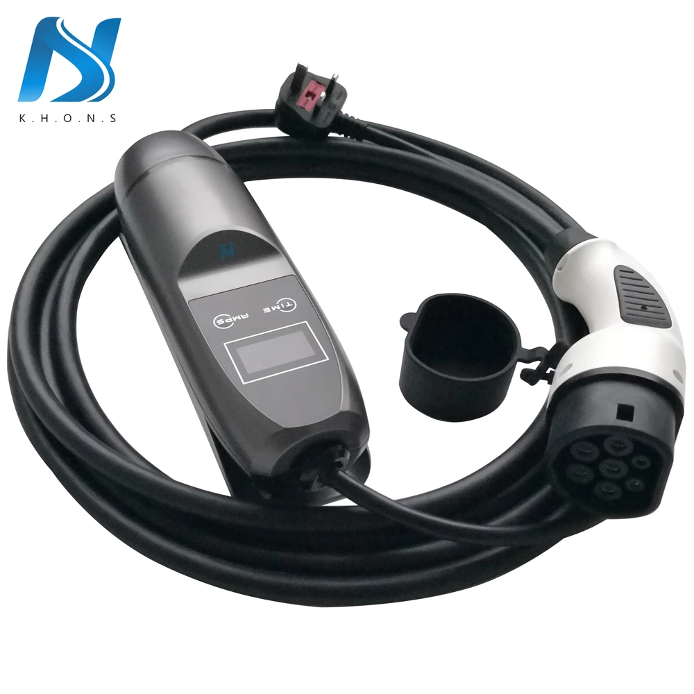 Khons EVSE IEC 62196 портативное зарядное устройство для электромобиля с английской