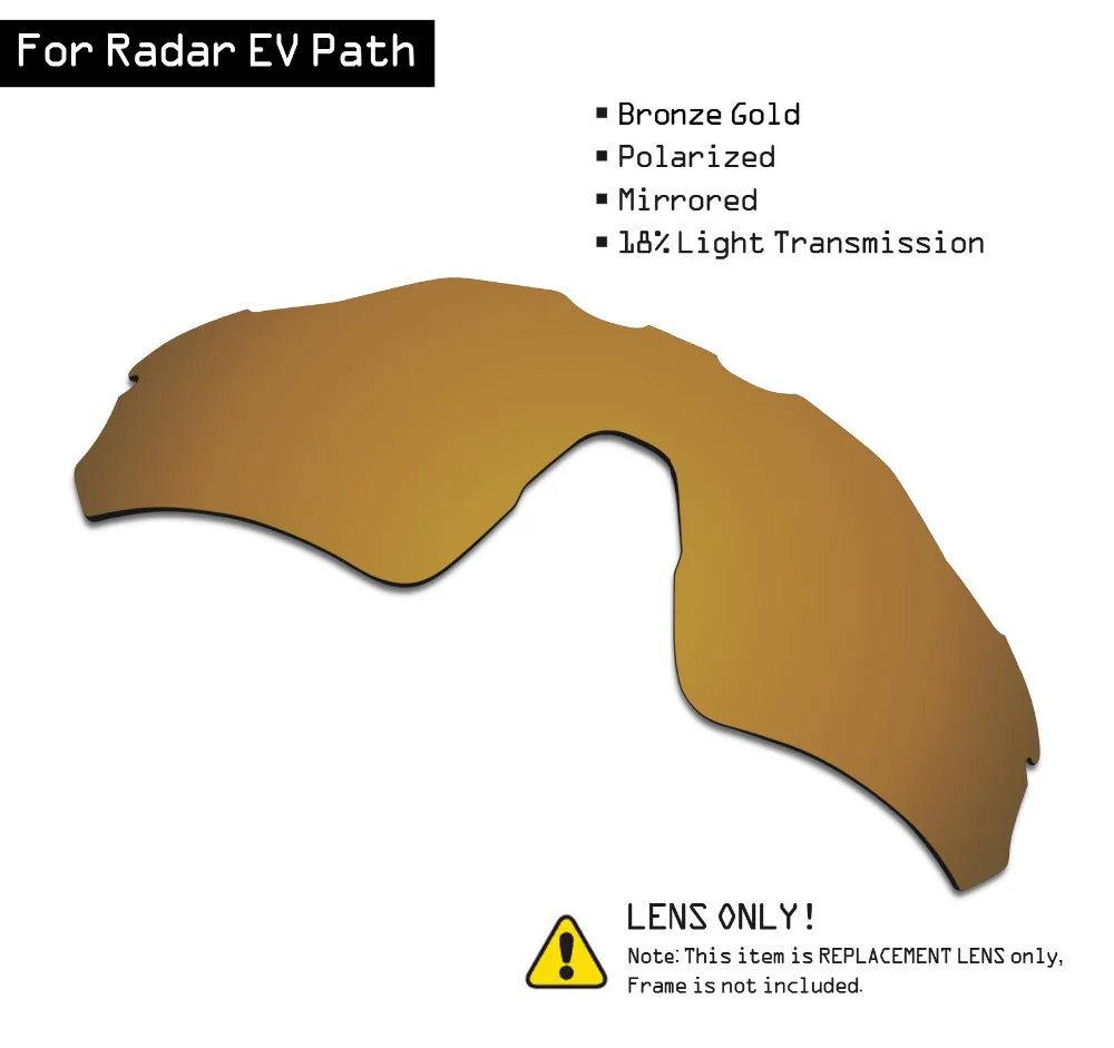 SmartVLT Polarized Sunglasses Replacement Lenses for Oakley Radar EV Path - Bronze Gold
SmartVLT Polarized Sunglasses Replacement Lenses for Oakley Radar EV Path - Bronze Gold