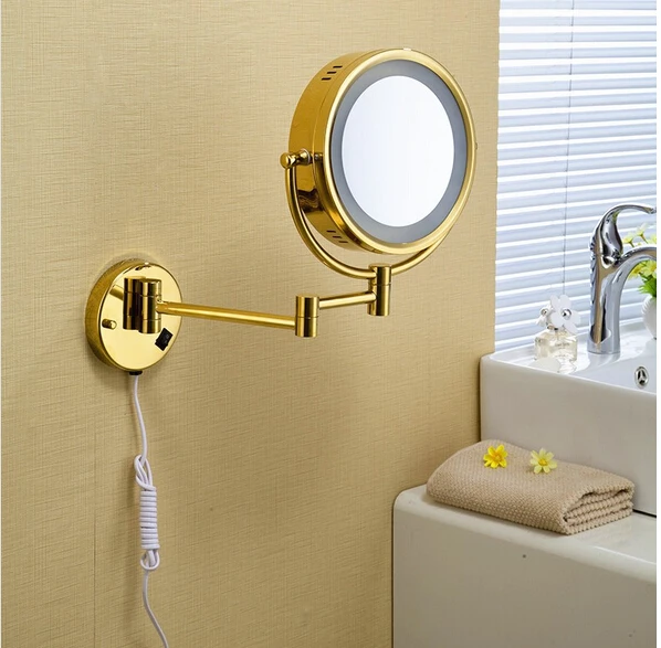 Hot Sale Bathroom Gold Wall Mounted 8 inch Brass 3X/1X Bath Led Mirror Folding Makeup Mirror Cosmetic Mirror Lady Gift
Hot Sale Bathroom Gold Wall Mounted 8 inch Brass 3X/1X Bath Led Mirror Folding Makeup Mirror Cosmetic Mirror Lady Gift